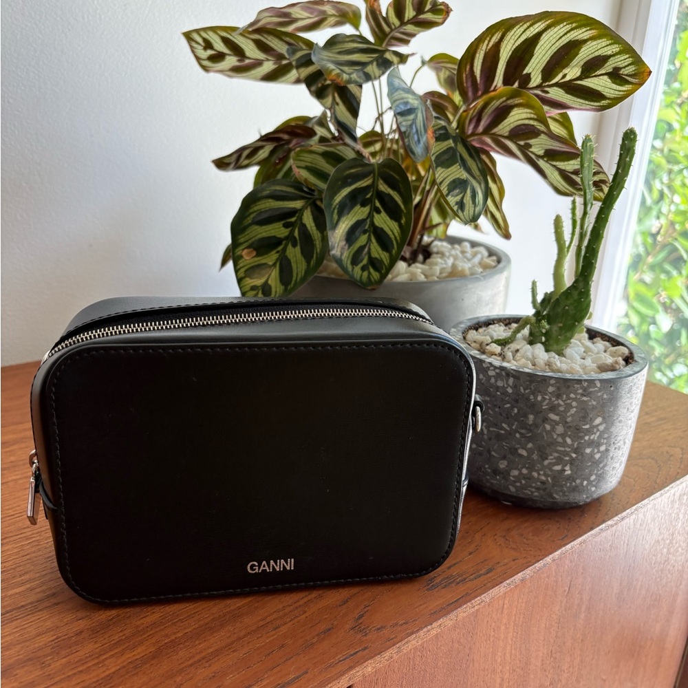 Ganni Black Leather Cassette Bag
